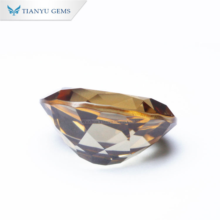 #5 Brown Yellow Color Change Oval Cut Synthetic Gemstone Nanosital 10