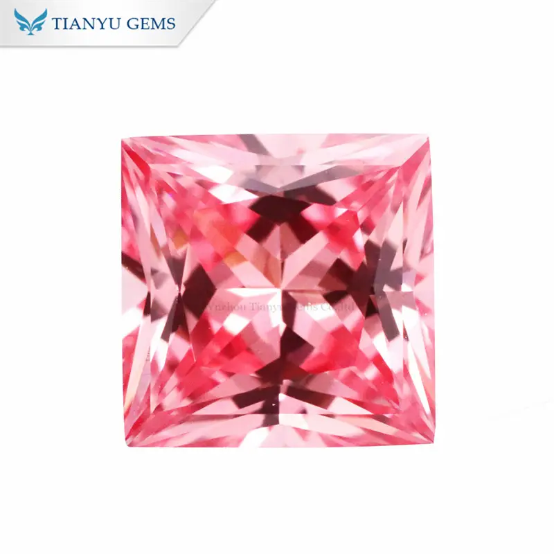 Quality Tianyu Gems Princess Cut Lab Grown Sapphire Padparadscha Stone Manufacturer 1
