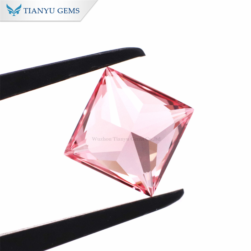 Quality Tianyu Gems Princess Cut Lab Grown Sapphire Padparadscha Stone Manufacturer 9