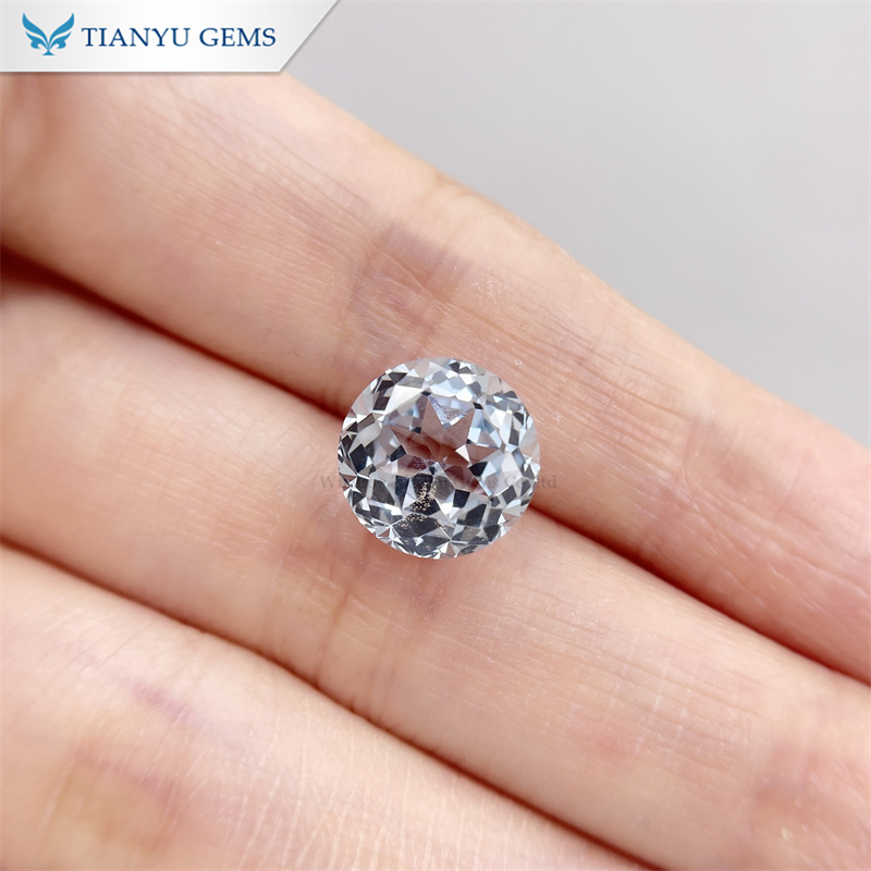 Round Natural Cut Lab Grown Sapphire Aquamarine Gemstone 7