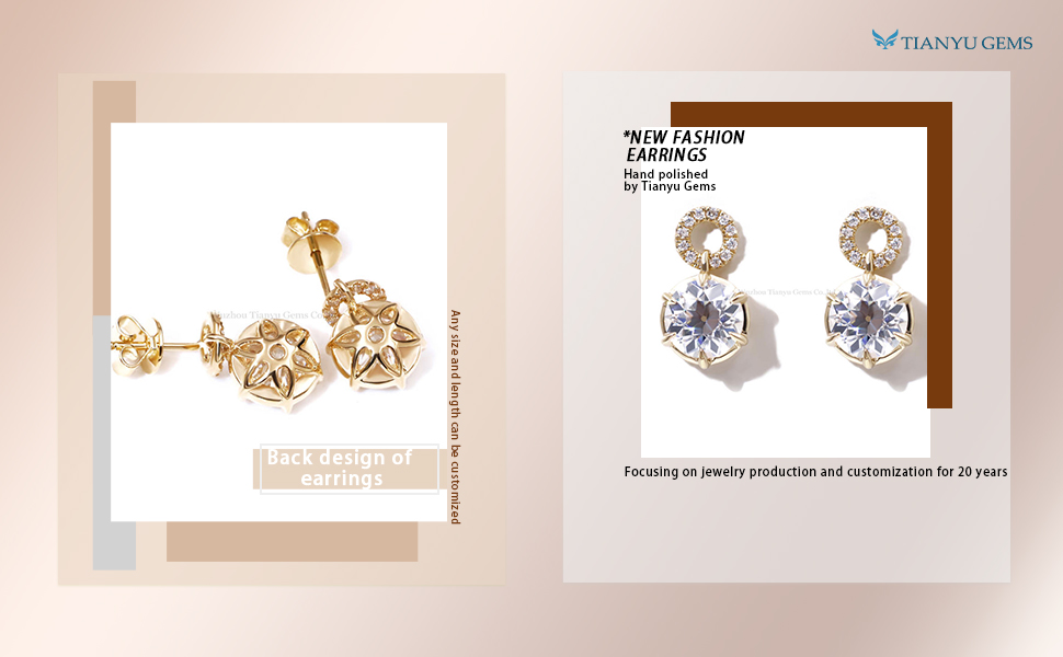 Tianyu Gems wholesale old European cut 7mm DEF color moissanite diamond stud earrings jewelry factory ship direct 6