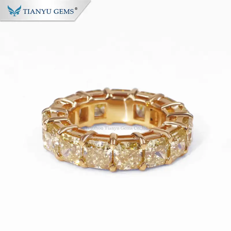 Tianyu gems yellow moissanite 14k yellow gold Ring band 1