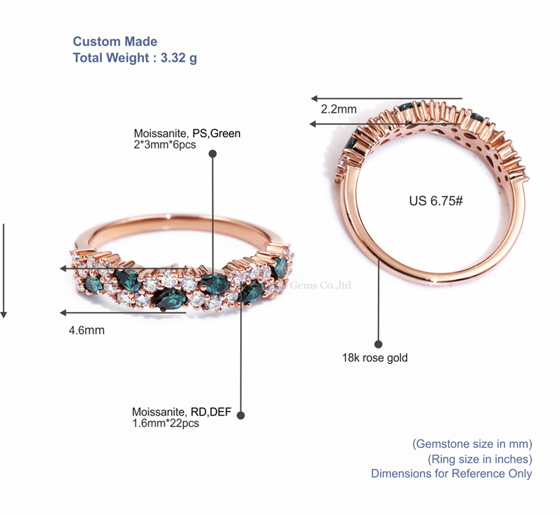 Custom diamond womens wedding band Company Manufacturer | Tianyu gems 5