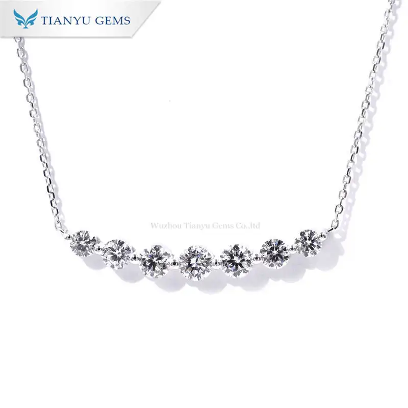 10K14K18K White Gold Colorless Brilliant Lab Grown Diamond Chain Necklace 1