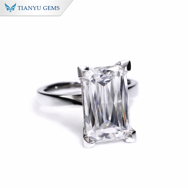 Tianyu Gems Octagon Criss Cut Moissanite Solitaire Ring 14k Moissanite Ring 6