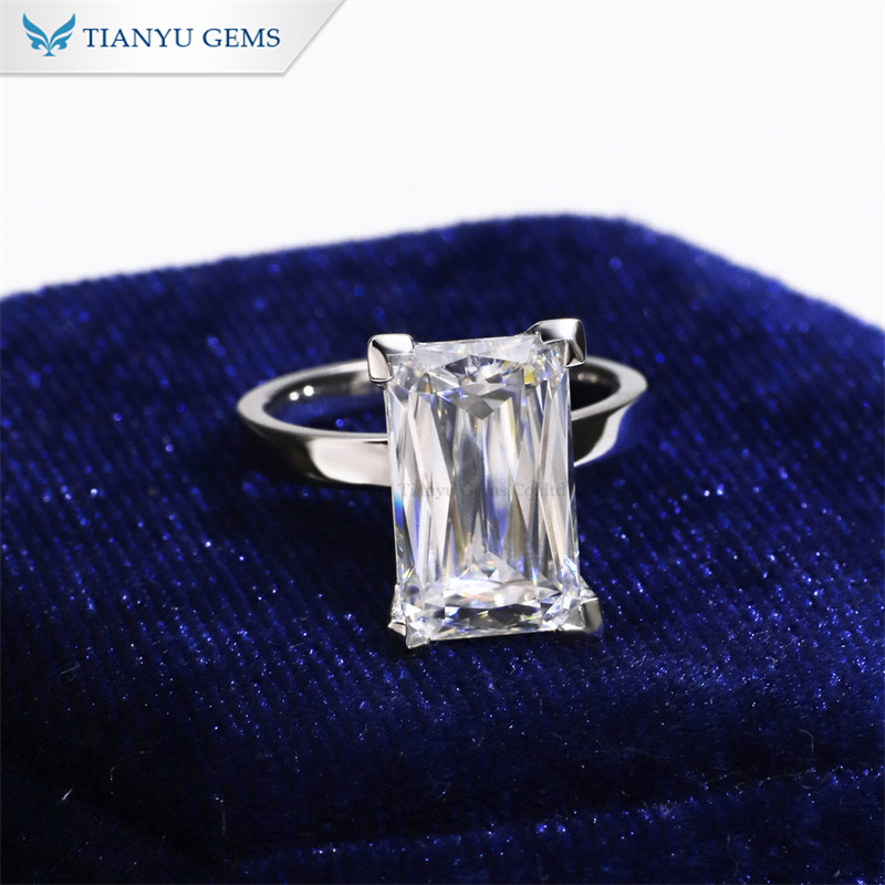 Tianyu Gems Octagon Criss Cut Moissanite Solitaire Ring 14k Moissanite Ring 2