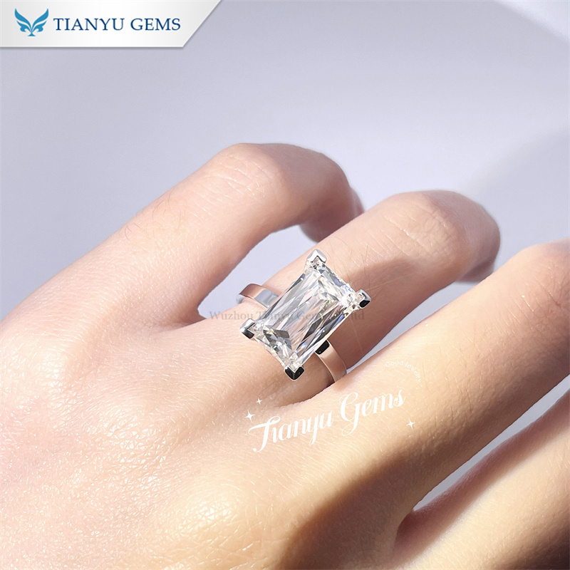 Tianyu Gems Octagon Criss Cut Moissanite Solitaire Ring 14k Moissanite Ring 4