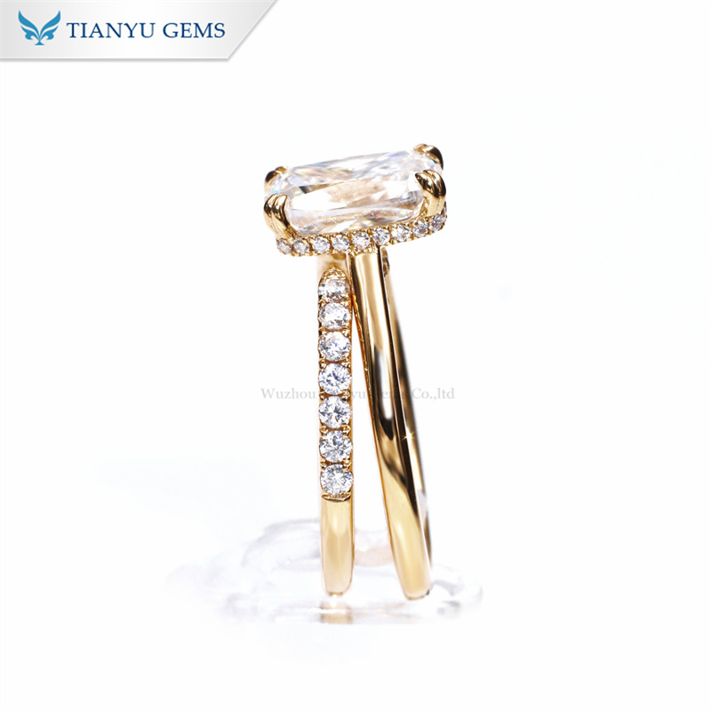Tianyu Gems 18k Yellow Gold Ring Set Moissanite Diamond Bridal Set 2
