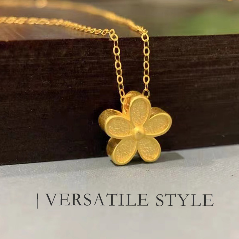Tianyu Gems customed 24k gold jewelry fashionable and generous flower-shaped pure gold pendant necklace 5
