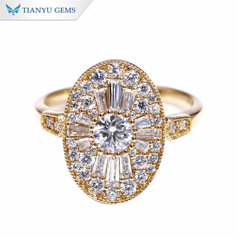 Tianyu Gems Oval Vintage Women's Ring 14k Moissanite diamond ring 1