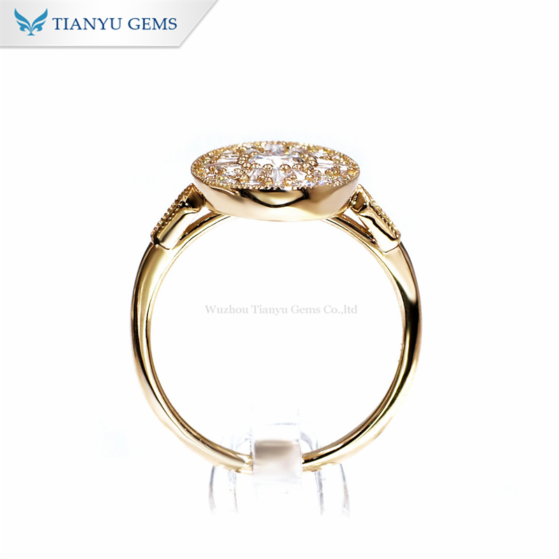 Tianyu Gems Oval Vintage Women's Ring 14k Moissanite diamond ring 6