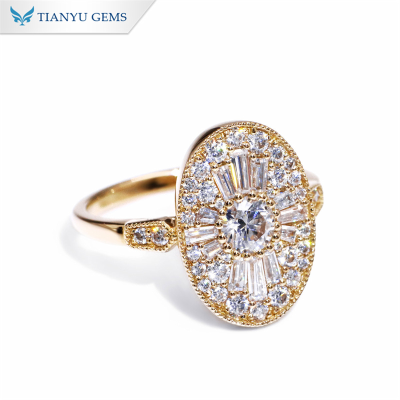 Tianyu Gems Oval Vintage Women's Ring 14k Moissanite diamond ring 3