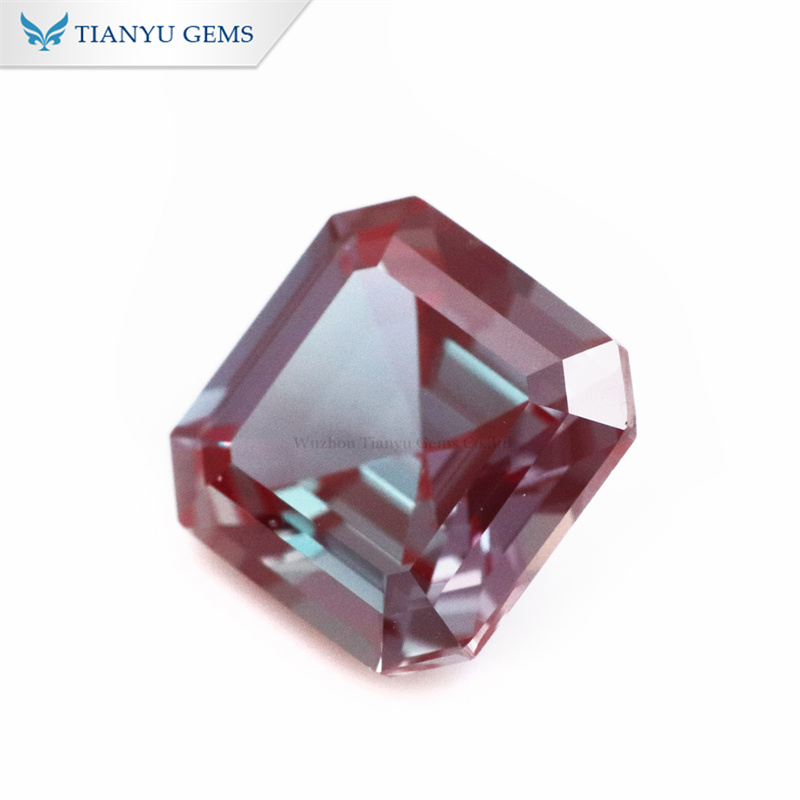 Asscher Cut Lab Created Alexandrite Stone 7
