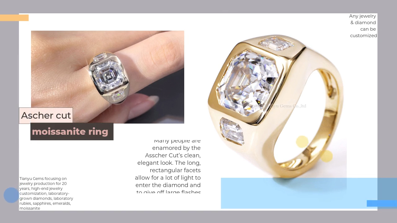 Custom 14k/18k Wholesale Moissanite Ring Yellow Gold Men's Wedding Band Jewelry 2