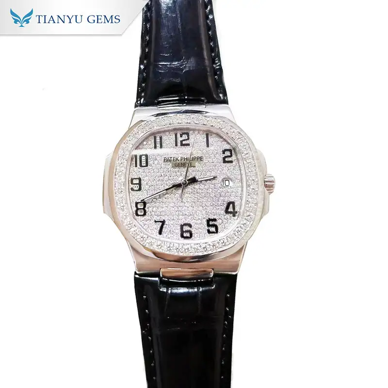 Montre Tianyu Gems en or 14k/18k sertie de diamants et de moissanite, style hip-hop. 1