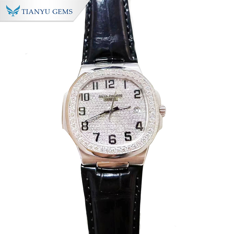 Montre Tianyu Gems en or 14k/18k sertie de diamants et de moissanite, style hip-hop. 2