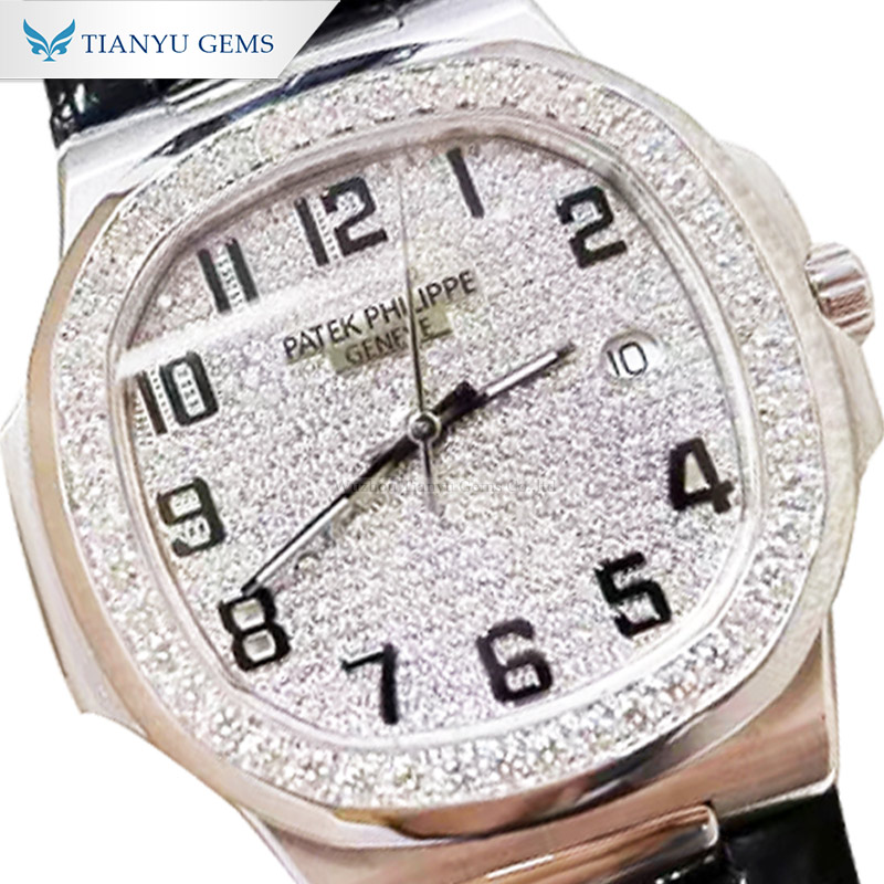 Montre Tianyu Gems en or 14k/18k sertie de diamants et de moissanite, style hip-hop. 3
