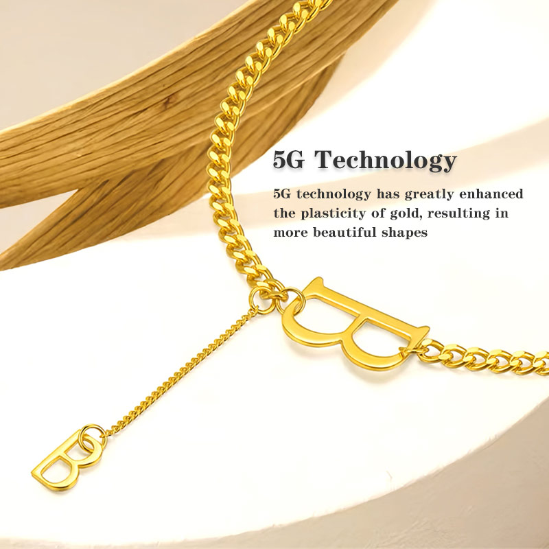 สร้อยคอทองคำ 24k สั่งทำพิเศษ ตัวอักษร B จาก Tianyu Gems 4
