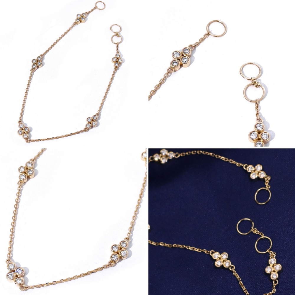 Tianyu Gems  Round Cut Lab Sapphire Bracelet 14k Yellow Gold  Bezel Setting Bracelet 6