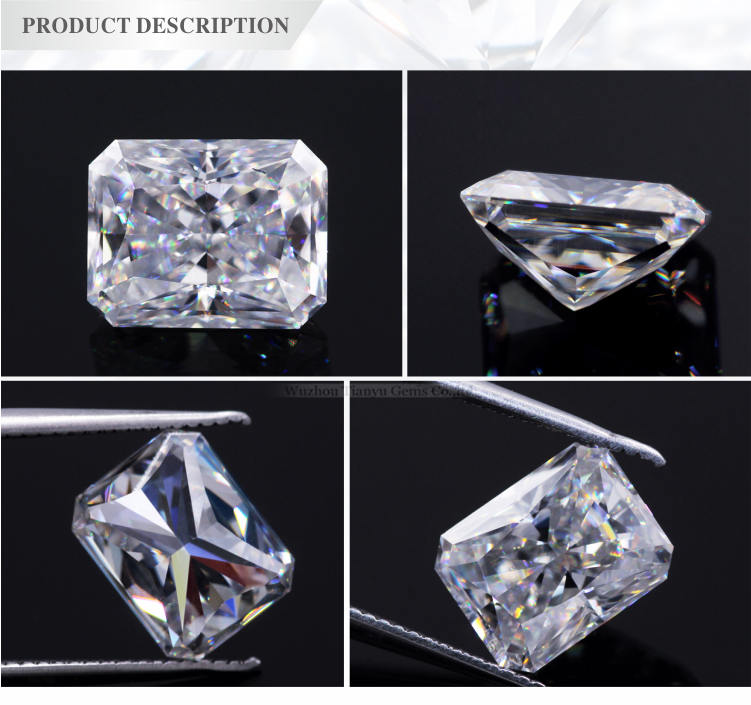 Tianyu gems Radiant Ice Cut Moissanite Diamond Radiant Cut Loose Baguette 7