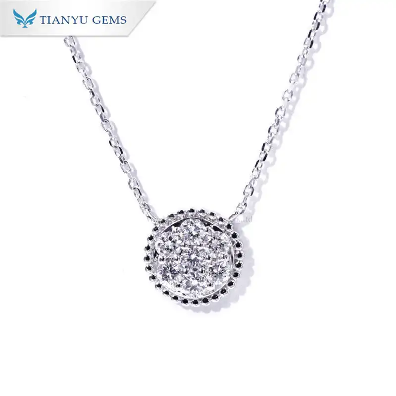 Tianyu gems Customized 10K 14K 18K White Gold Colorless Brilliant Chain Necklace Lab Grown Diamond Jewelry 1