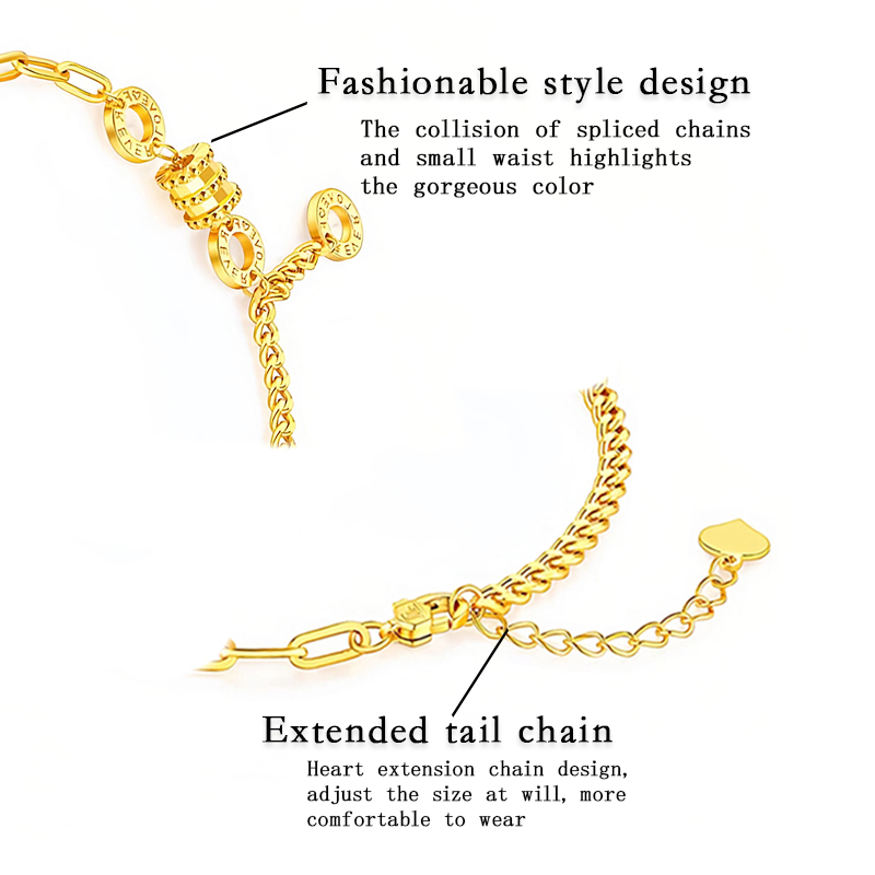 Tianyu Gems customized small waist bracelet 24k gold jewelry fashion bracelet 5
