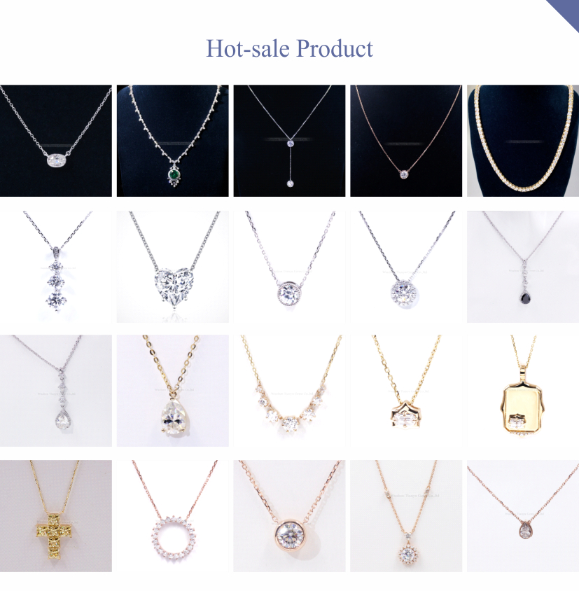 Tianyu gems Customized 10K 14K 18K White Gold Colorless Brilliant Chain Necklace Lab Grown Diamond Jewelry 8