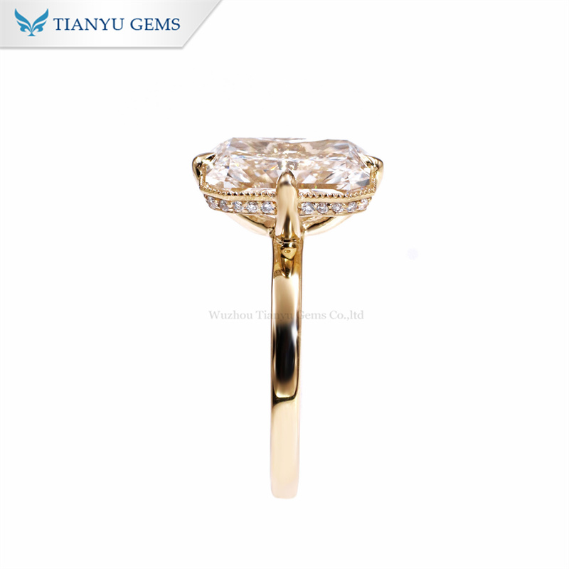 Tianyu Gems Radiant Cut Lab Grown Diamond Engagement Rings 14k Yellow Gold Ring 6