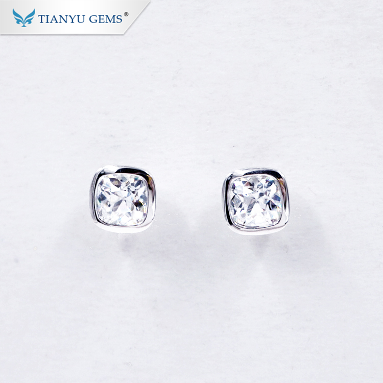 Tianyu Gems New Products 14k Rose Gold 1ct Moissanite Diamonds Charm Earring for Daily Wear 12
