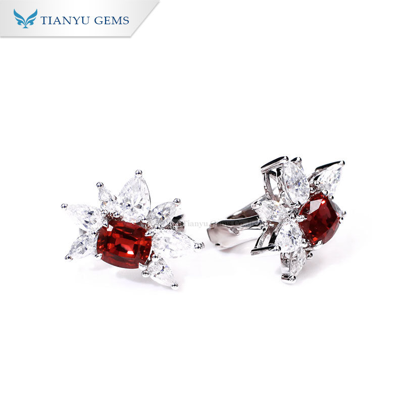 Tianyu Gems gold jewelry wholesale vendors 14k/18k white gold CVD&Moissanite earrings 5