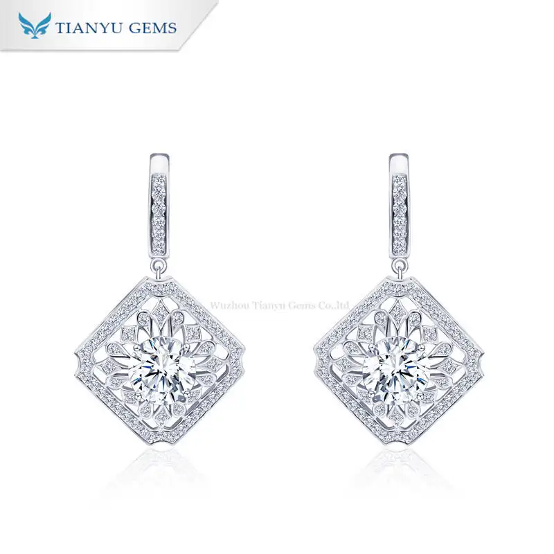 Tianyu Gems New  Niche Design Senior Minimalist Hundred Earrings  Can Wholesale moissanite jewelry White gold 1