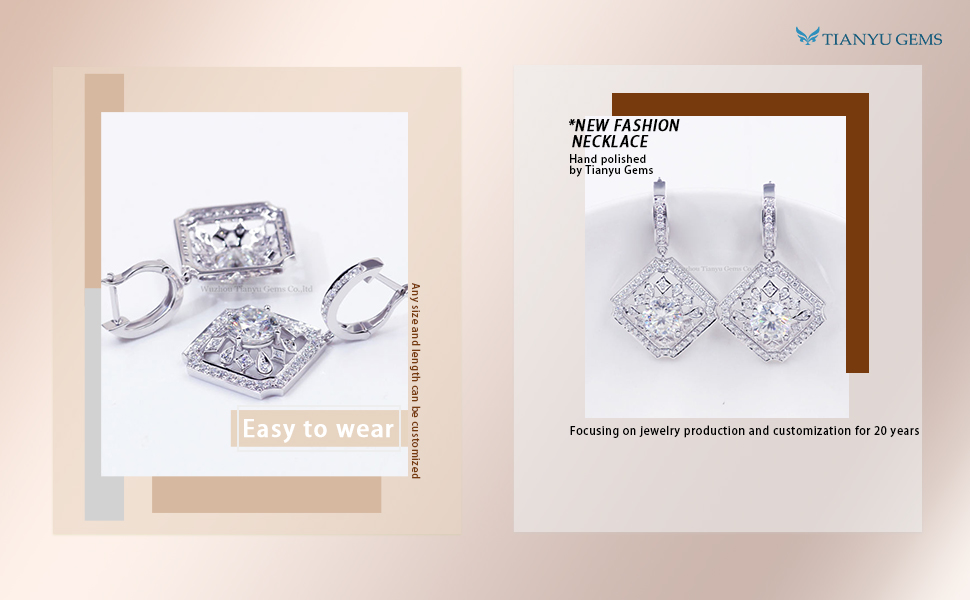 Tianyu Gems New  Niche Design Senior Minimalist Hundred Earrings  Can Wholesale moissanite jewelry White gold 3
