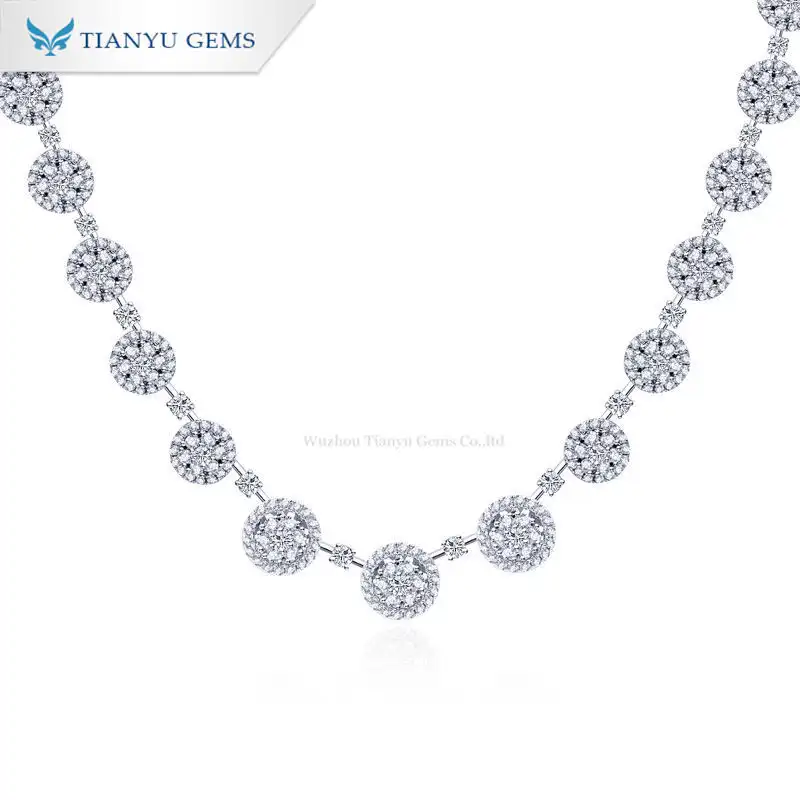 Tianyu Gems Gold Jewelry Wholesale Vendors White Gold Pendant Hollow Moissanite Diamond Necklace  Pendant Necklace 1