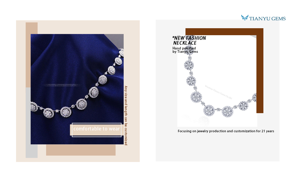 Tianyu Gems Gold Jewelry Wholesale Vendors White Gold Pendant Hollow Moissanite Diamond Necklace  Pendant Necklace 3