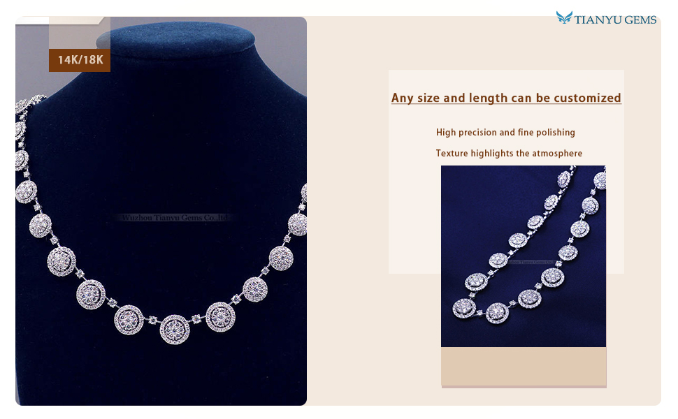 Tianyu Gems Gold Jewelry Wholesale Vendors White Gold Pendant Hollow Moissanite Diamond Necklace  Pendant Necklace 4