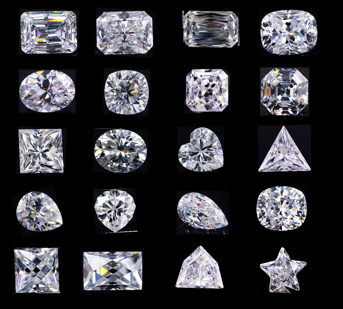 8*8mm Hand Heart Cut Dark Blue Moissanite Diamond 12