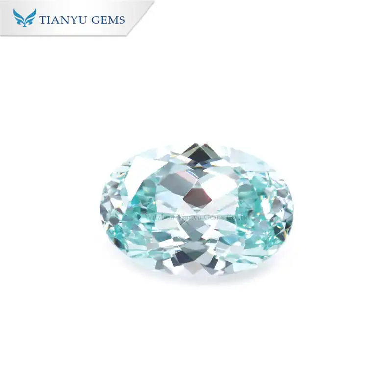 Tianyu Gems 7*10mm Natural Oval Cut Lab Grown Paraiba Stone 1