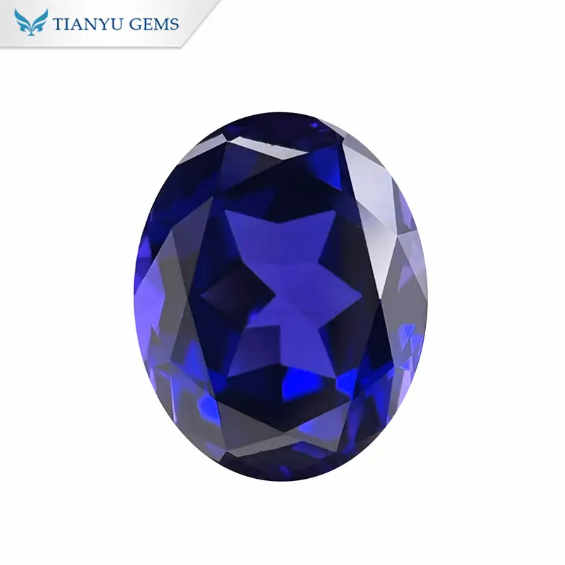 8*10mm Oval Cut Royal Blue Lab Created Sapphire Wholesale 1