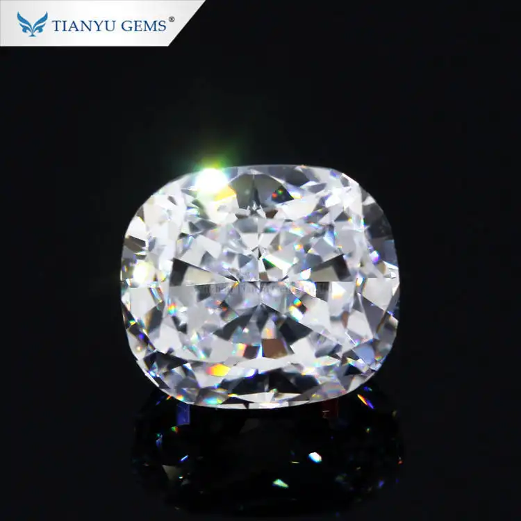 Tianyu gems enlongated cushion Crushed Ice Cut moissanite loose gemstone 1
