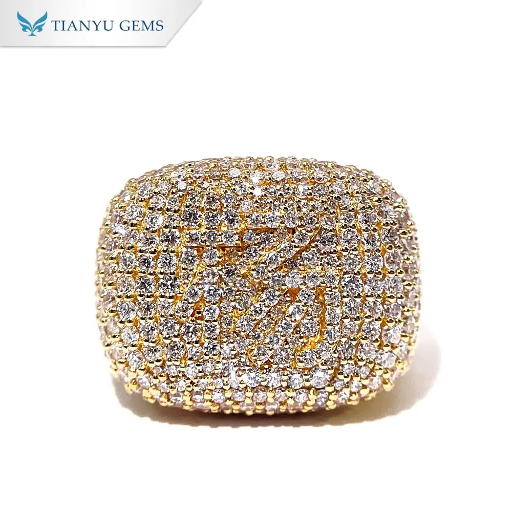 Tianyu Gems Lab Grown Diamond Mens Ring 18k Yellow Gold Mens Wedding Band 1