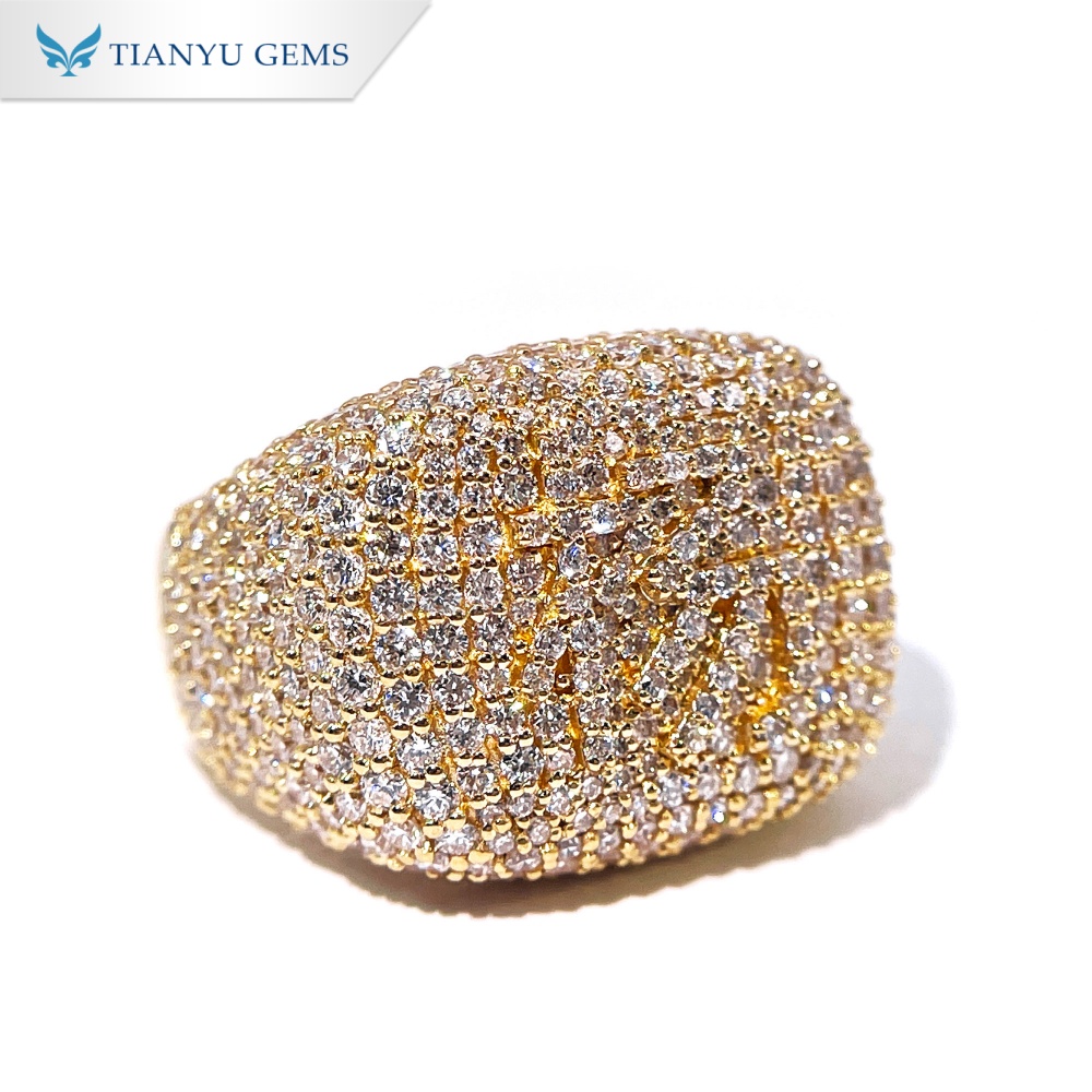 Tianyu Gems Lab Grown Diamond Mens Ring 18k Yellow Gold Mens Wedding Band 3