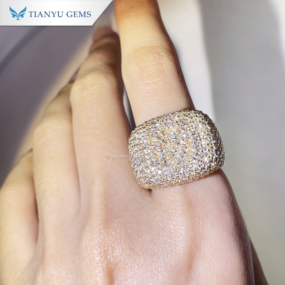 Tianyu Gems Lab Grown Diamond Mens Ring 18k Yellow Gold Mens Wedding Band 4