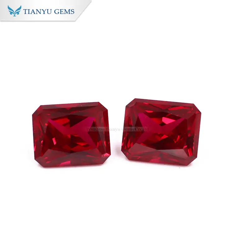 Tianyu gems Precious stones Octagon cut gemstone Loose lab created ruby 1
