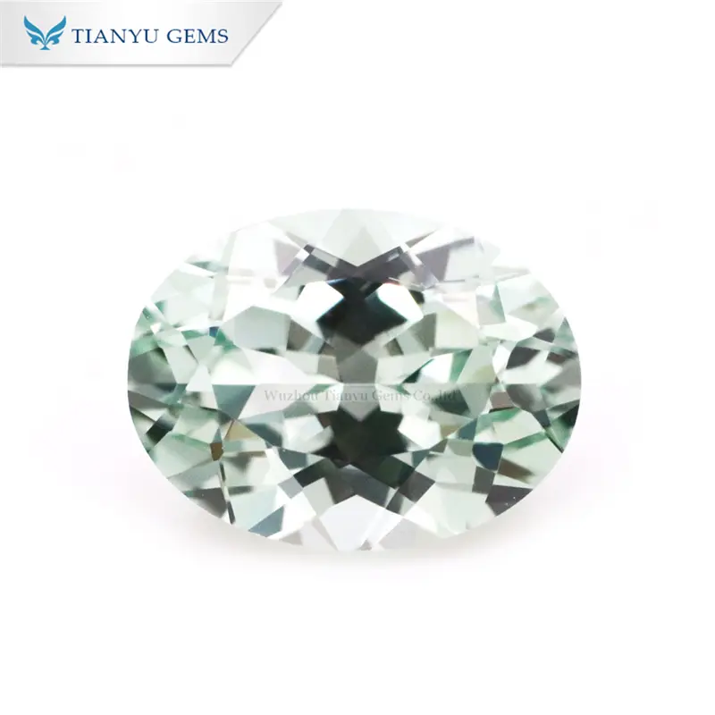 Tianyu Gems Oval Cut Green Sapphire Lab Grown Gemstones 1