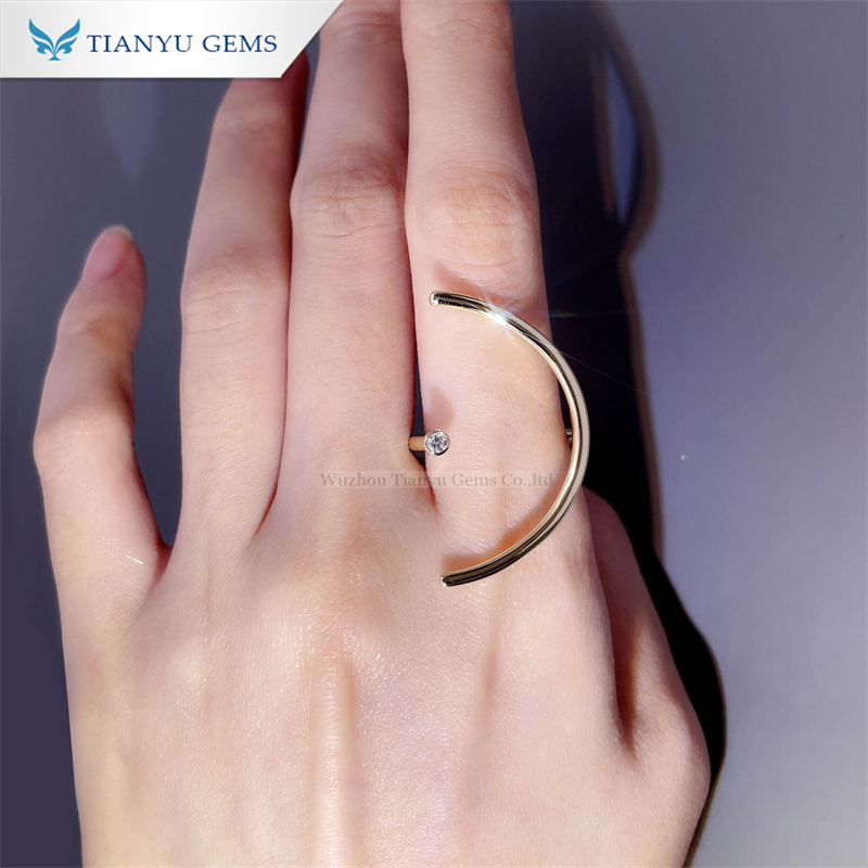 Custom women's lab diamond rings Company Manufacturer | Tianyu gems 3