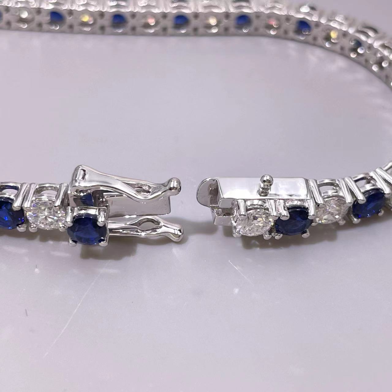 Tianyu Gems moissanite diamond white gold single row full diamond bracelet bracelet does not lose color 3