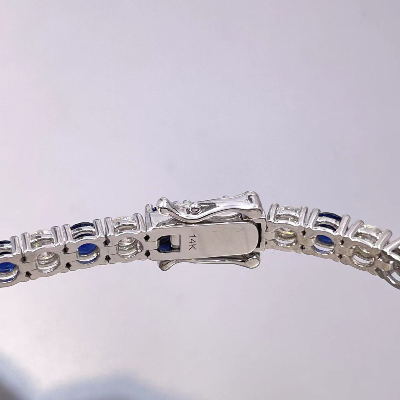 Tianyu Gems moissanite diamond white gold single row full diamond bracelet bracelet does not lose color 4