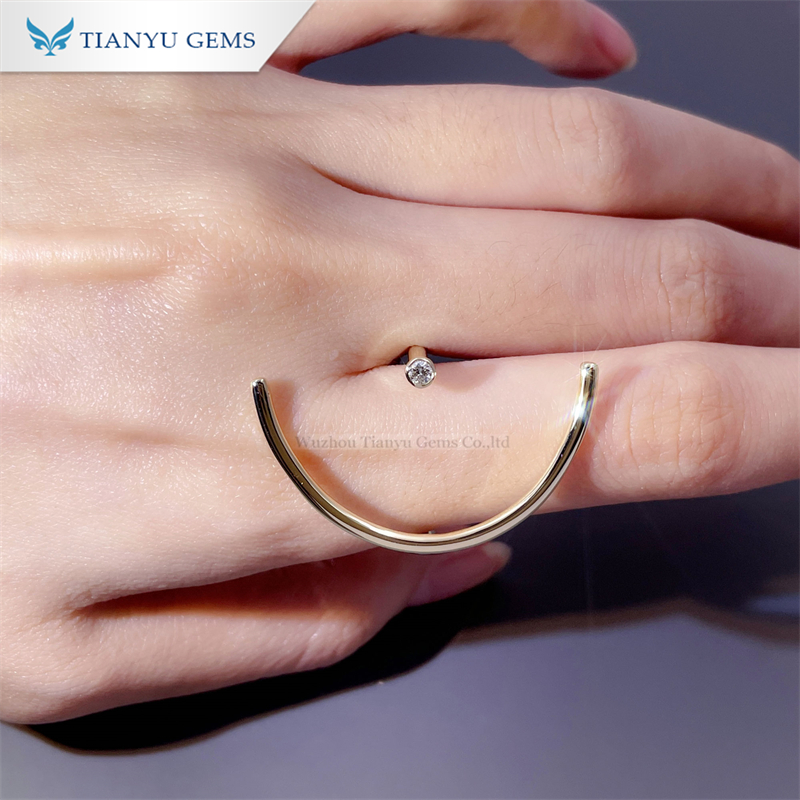 Custom women's lab diamond rings Company Manufacturer | Tianyu gems 4