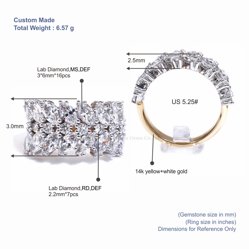 Gold Cluster Ring | Customizable Materials & Colors | Affordable & Stylish | Perfect Gift | 14K Gold | Lab Diamond Wedding Ring 5