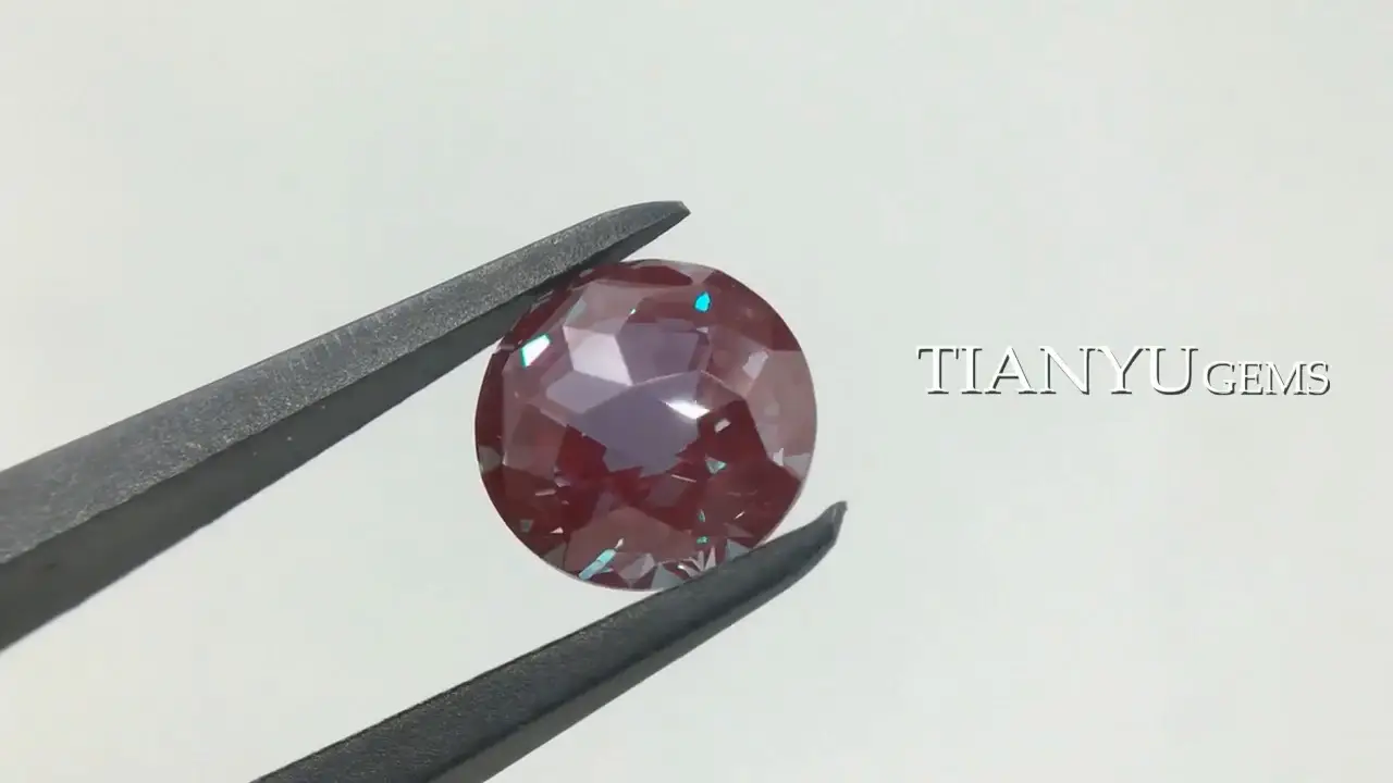 Tianyu gems russian round natural cut color change loose synthetic alexandrite gemstone 1